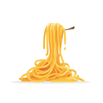 Spaghetti &mdash; flat 2D vector artwork created in a clean, modern, and minimal style on white background.