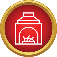 Fototapeta premium Fireplace icon representing a cozy home and heated interior