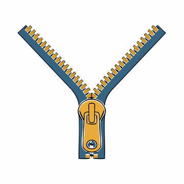 Blue Zipper with Gold Pull Tab