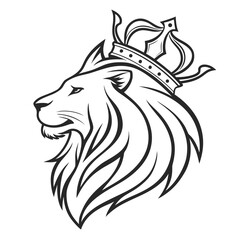 Fototapeta premium Lion Crown Minimal Branding