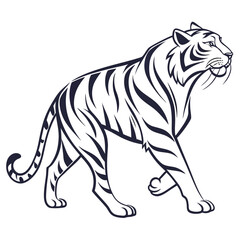 Obraz premium Premium Tiger Monoline Art