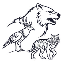 Obraz premium Premium Wildlife Logo Collection 1