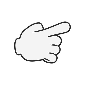 Cartoon Hand Pointing Finger Forward