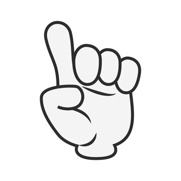 Cartoon Hand Pointing Up Gesture
