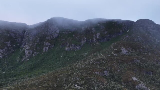 Mountain ridge over Dove Lake at Cradle Mountain in Tasmania of Australia &ndash; scenic terrain.