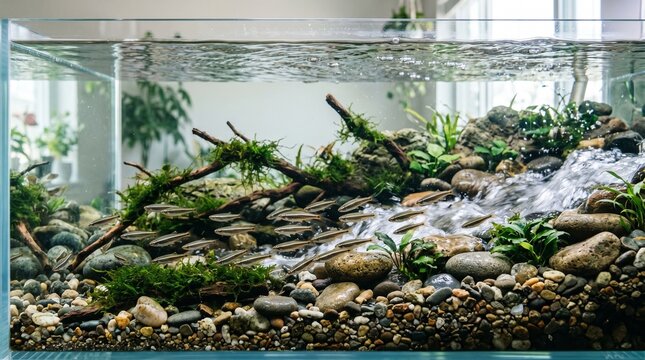Aquatic plants in a fish tank.