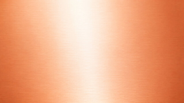 Highly polished copper metal texture with a bright rose gold gradient