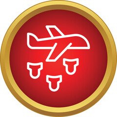 Fototapeta premium Military airplane dropping multiple bombs, symbolizing war and destruction