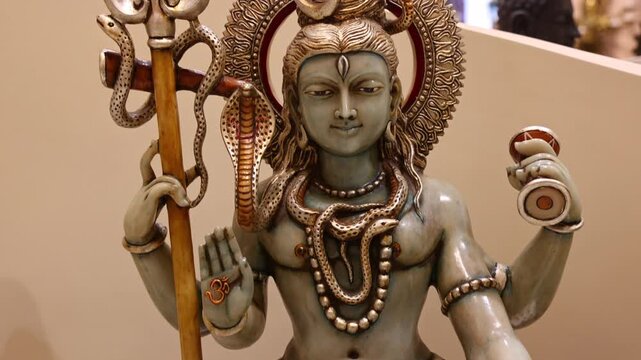 hindu statues of god and goddess in popular temple.