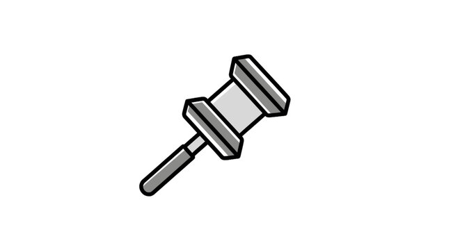 Detailed illustration of a small hammer.