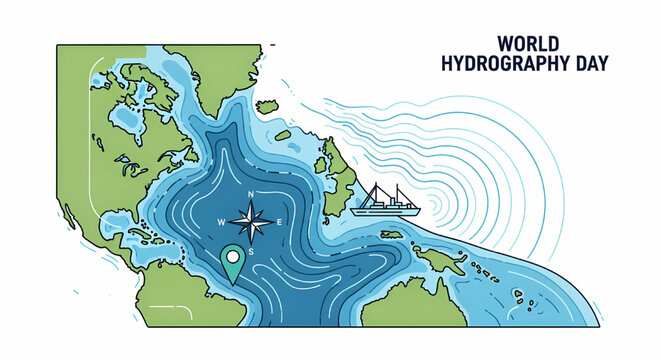Hydrography and ocean mapping world day graphic