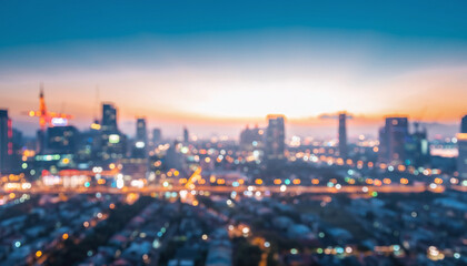 Fototapeta premium ぼやけた都会の風景のイメージ画像