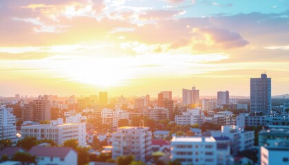 Fototapeta premium ぼやけた都会の風景のイメージ画像