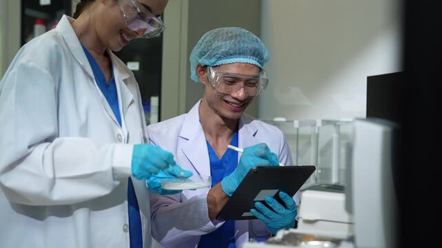 scientist in laboratory for medical study, research or experiment.