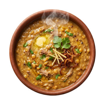 Steaming hot dal fry in a clay bowl
