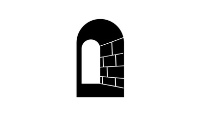 Fototapeta premium thick walls symbol, black isolated vector silhouette