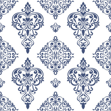 Seamless patterns, baroque lines, fabric patterns, wallpaper.