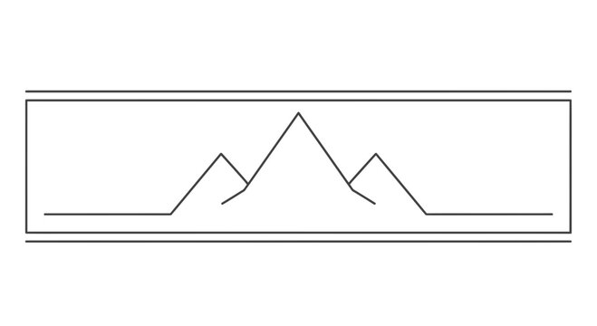 Minimalist Mountain Range Outline Icon Vector Art