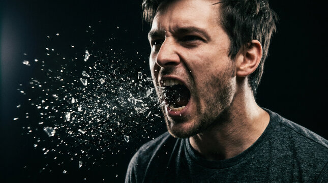 Angry man screaming with frustration.