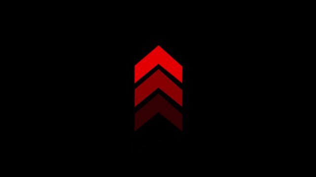 Red chevron arrows moving upward animation, abstract directional motion for ui and navigation