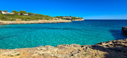 Fototapeta premium Turquoise Sea and Rocky Coastline in Mallorca