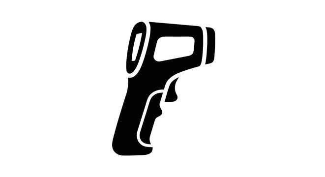 Vector illustration of infrared thermometer gun icon on a transparent background