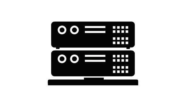 Vector illustration of server rack on a transparent background