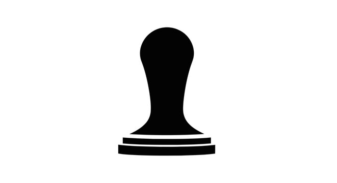 Vector illustration of black silhouette of a rubber stamp icon on a transparent background