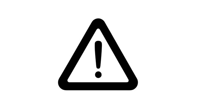 Vector illustration of warning sign icon on a transparent background