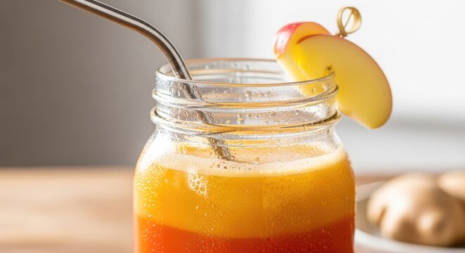 Refreshing Apple and Ginger Juice.