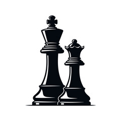 Black Chess Pieces King and Queen. © Majid_Sa'dan