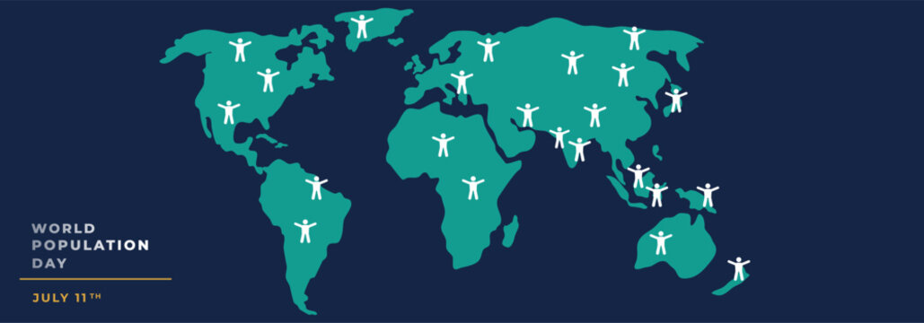 World population day flyer illustration