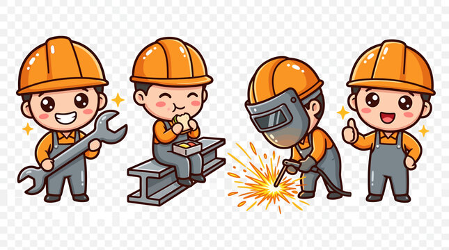 Construction Workers at Site iron worker vector