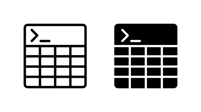 Command Line Interface Terminal Icons, Computer Code Console Symbol, Digital Technology Interface Vector Set