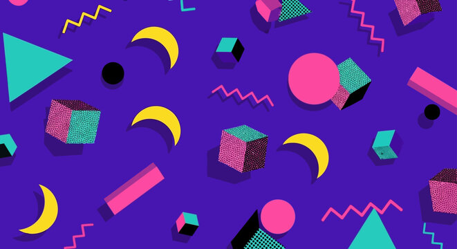 memphis style abstract geometric pattern a vibrant retro design 80s background and playful 90s style graphic perfect for modern art