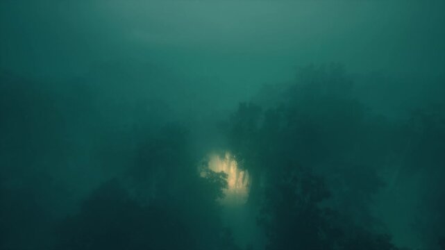 Rain In The Forest View From Above 01