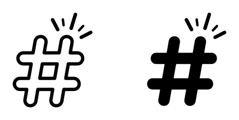 Obraz premium Hashtag Icons, Social Media Symbol Set, Digital Communication Graphics, Internet Trend Markers, Vector Art Collection