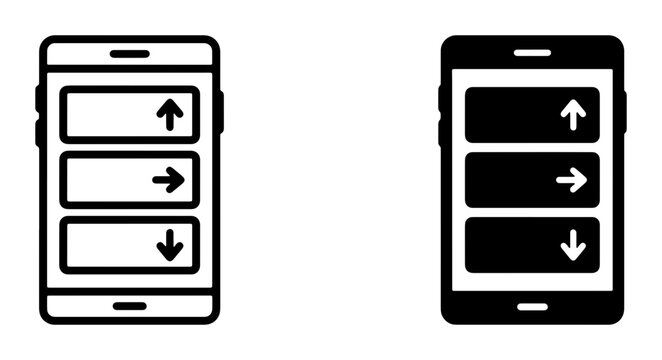 Mobile App Interface Icons, Smartphone UI Elements, Navigation Buttons, User Experience Design, Vector Graphics Set