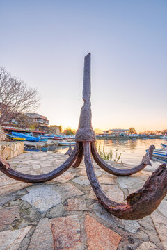 anchor on the dock of the old town of Nesebar