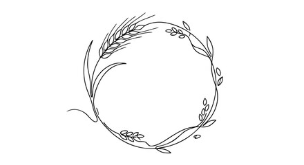 Wheat stalk and harvest grain frame © vladbokii