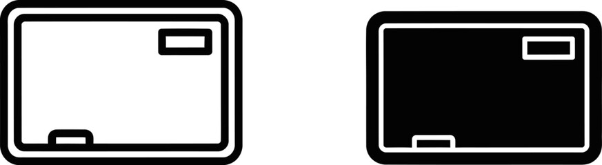 Whiteboard and blackboard icons with chalk and marker for education and presentation concepts © MD RIYAUL ISLAM