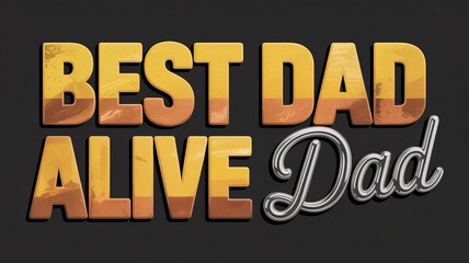 Fototapeta premium A colorful graphic celebrating the best dad alive with vibrant text on a dark background