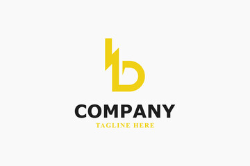 dynamic initial letter b combined with lightning bolt power flash logo © Bayu