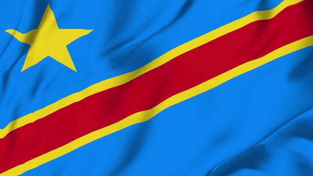 Congo waving fabric flag animation seamless looping for sport politics business background
