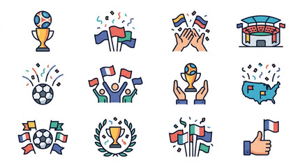 Fototapeta premium Collection of Sports Icons and Symbols for Competitions.