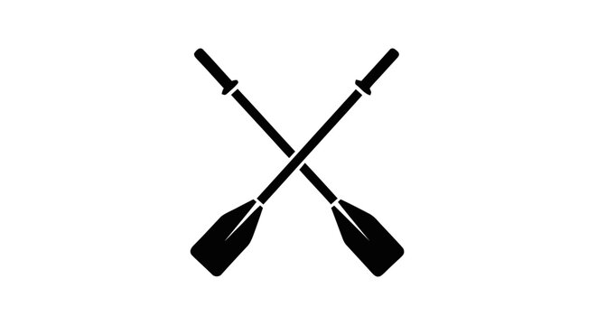 Vector illustration of crossed rowing oars icon on a transparent background