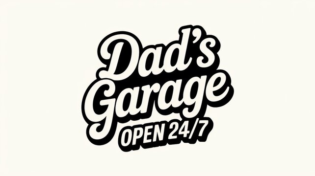 Stylish graphic design featuring bold cursive lettering for a vintage inspired fathers day garage sign project