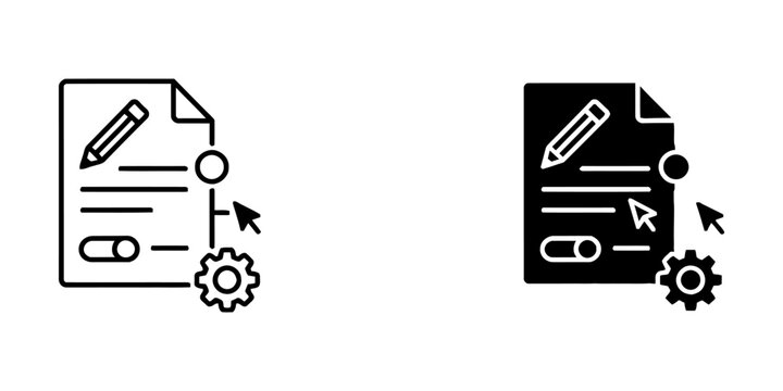 Document editing icon with pencil cursor and settings document management