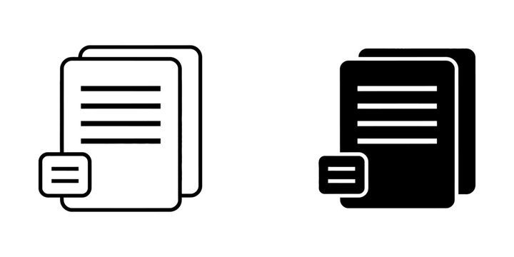 Document stack icon with note vector illustration note taking document