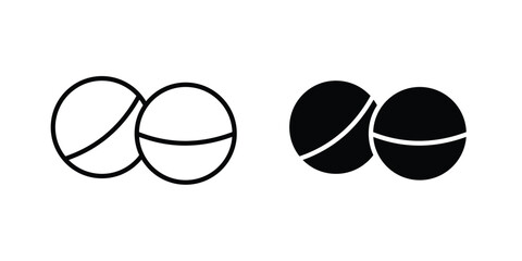Fototapeta premium Bath salts bomb icon symbol set in black and white. EPS10